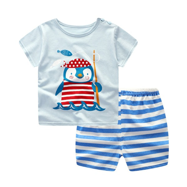 Baby Cartoon Outfit – Summer T-Shirt & Shorts Set