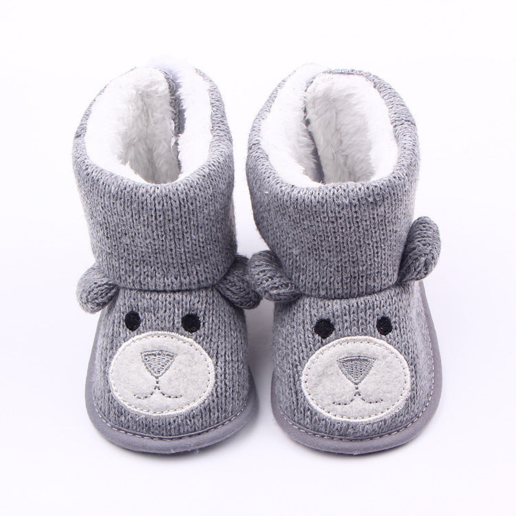 Baby Knit Bear Boots – Warm Winter Toddler Shoes
