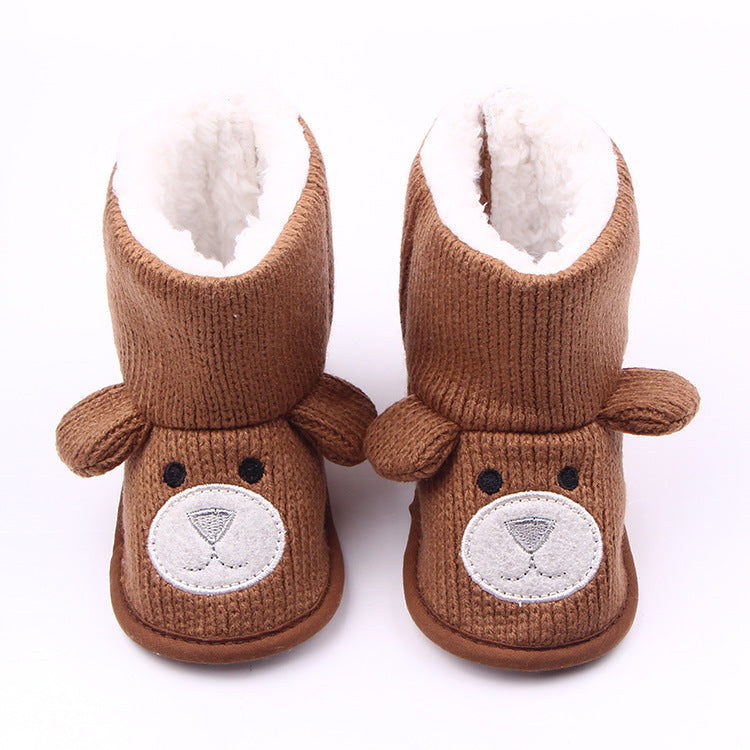 Baby Knit Bear Boots – Warm Winter Toddler Shoes