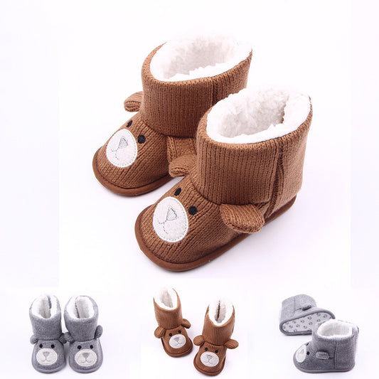 Baby Knit Bear Boots – Warm Winter Toddler Shoes