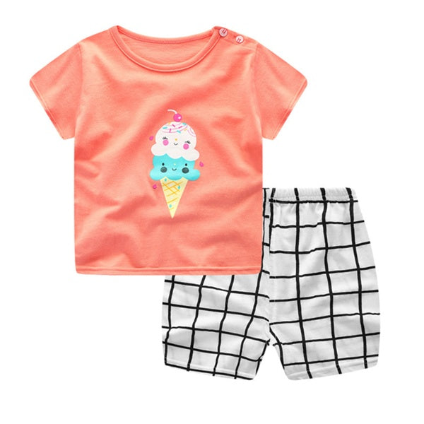 Baby Cartoon Outfit – Summer T-Shirt & Shorts Set