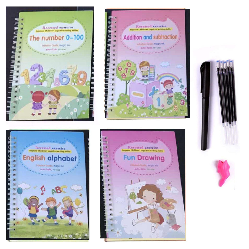 Magic Practice Copybook – Reusable English Tracing Book