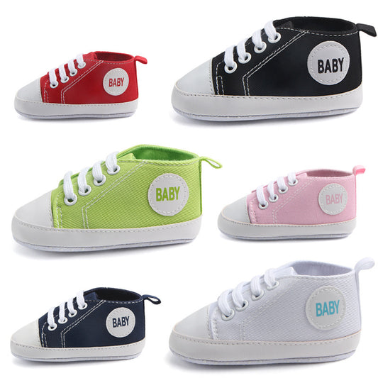 Baby Canvas Sneakers – Soft Sole Anti-Slip Walkers