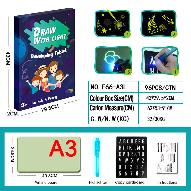 3D Magic Drawing Pad – LED Light Up Sketch Board