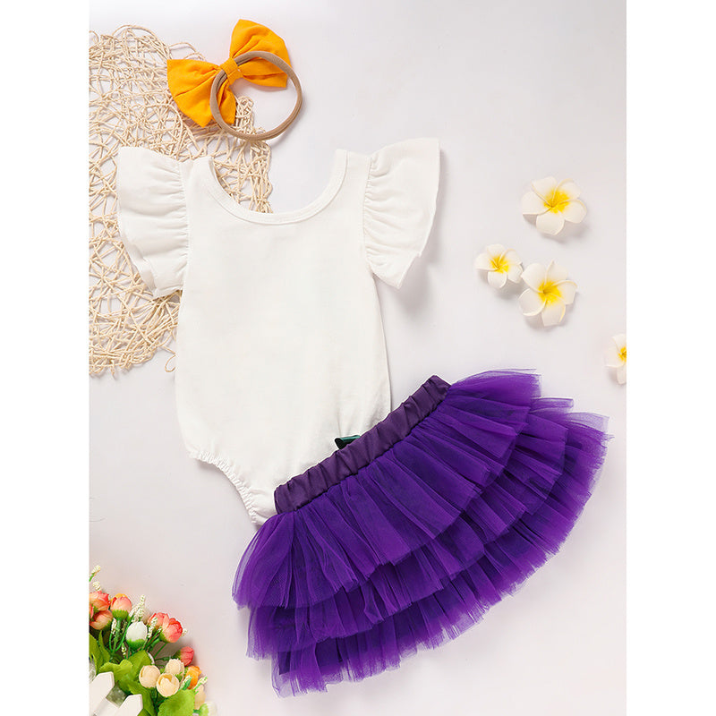 Mardi Gras Baby Girl Outfit – Bodysuit, Tutu & Headband