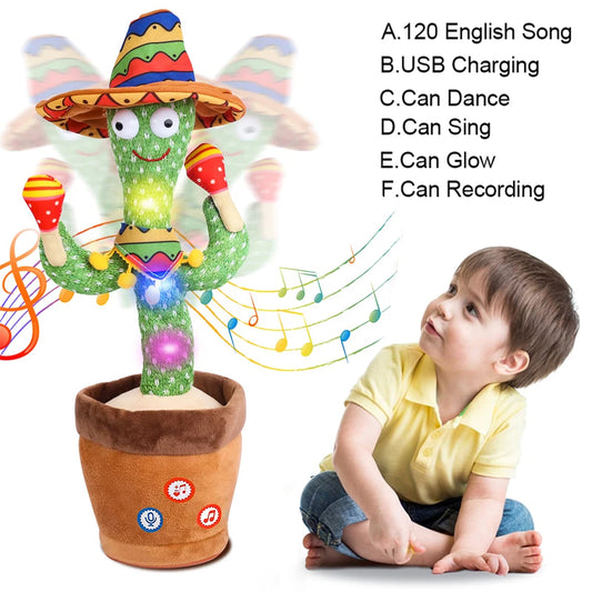 Talking Dancing Cactus Toy – Repeats Speech & Plays English Songs for Kids