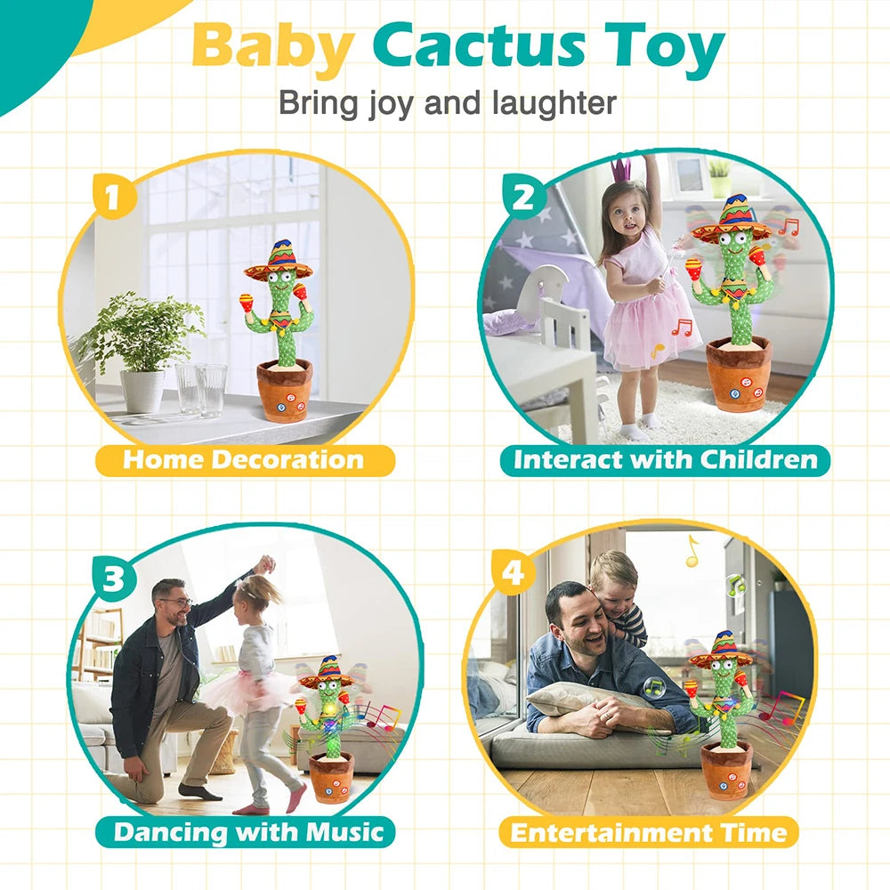 Talking Dancing Cactus Toy β Repeats Speech & Plays English Songs for Kids
