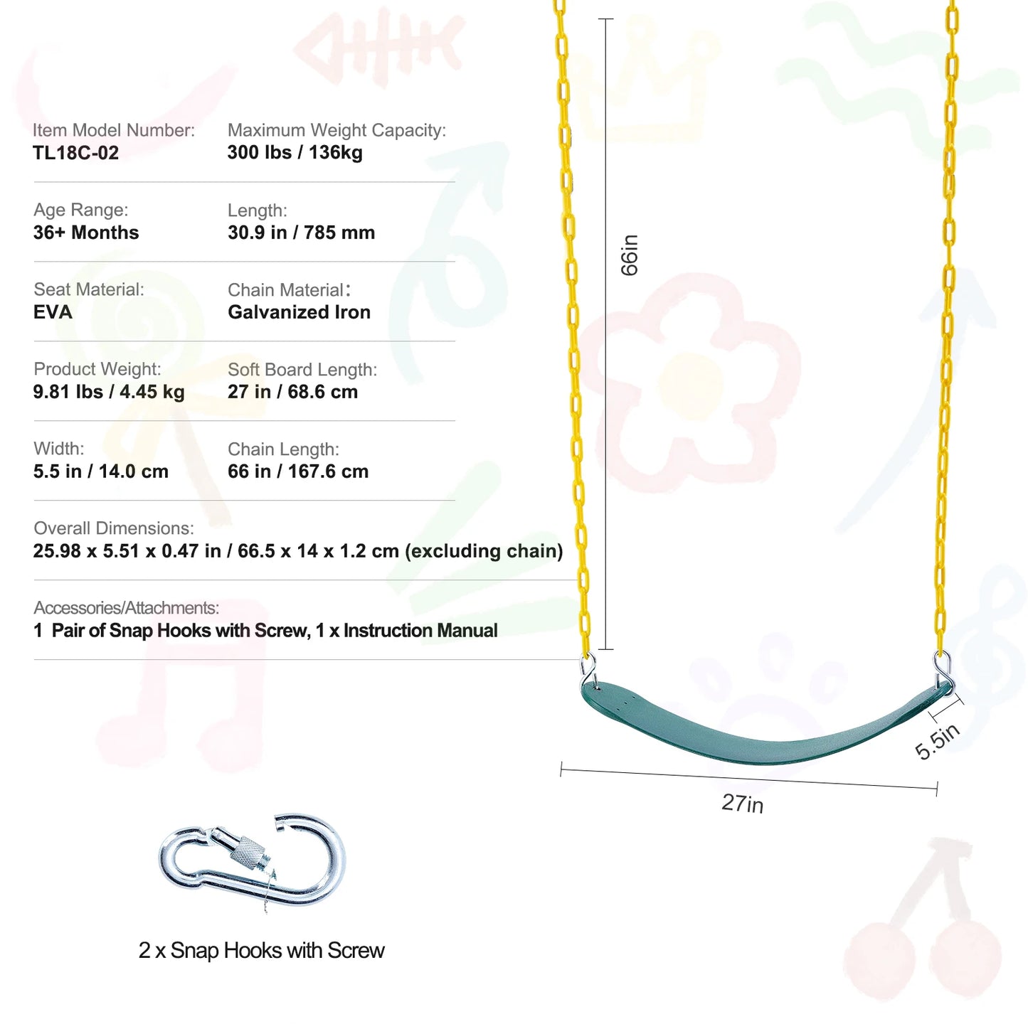 Kids Saucer Tree Swing – 750lbs Round Outdoor Seat with Adjustable Straps