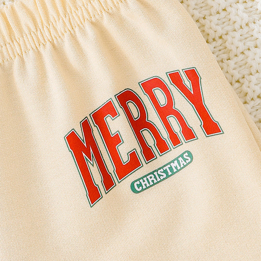 Baby Girl Christmas Outfit – Merry Sweatshirt & Pants Set