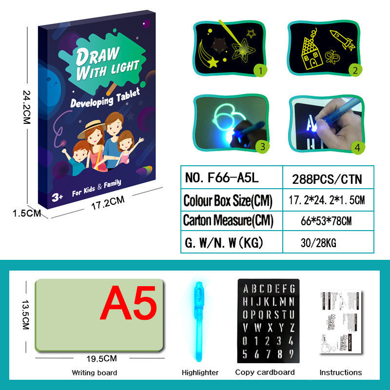 3D Magic Drawing Pad – LED Light Up Sketch Board