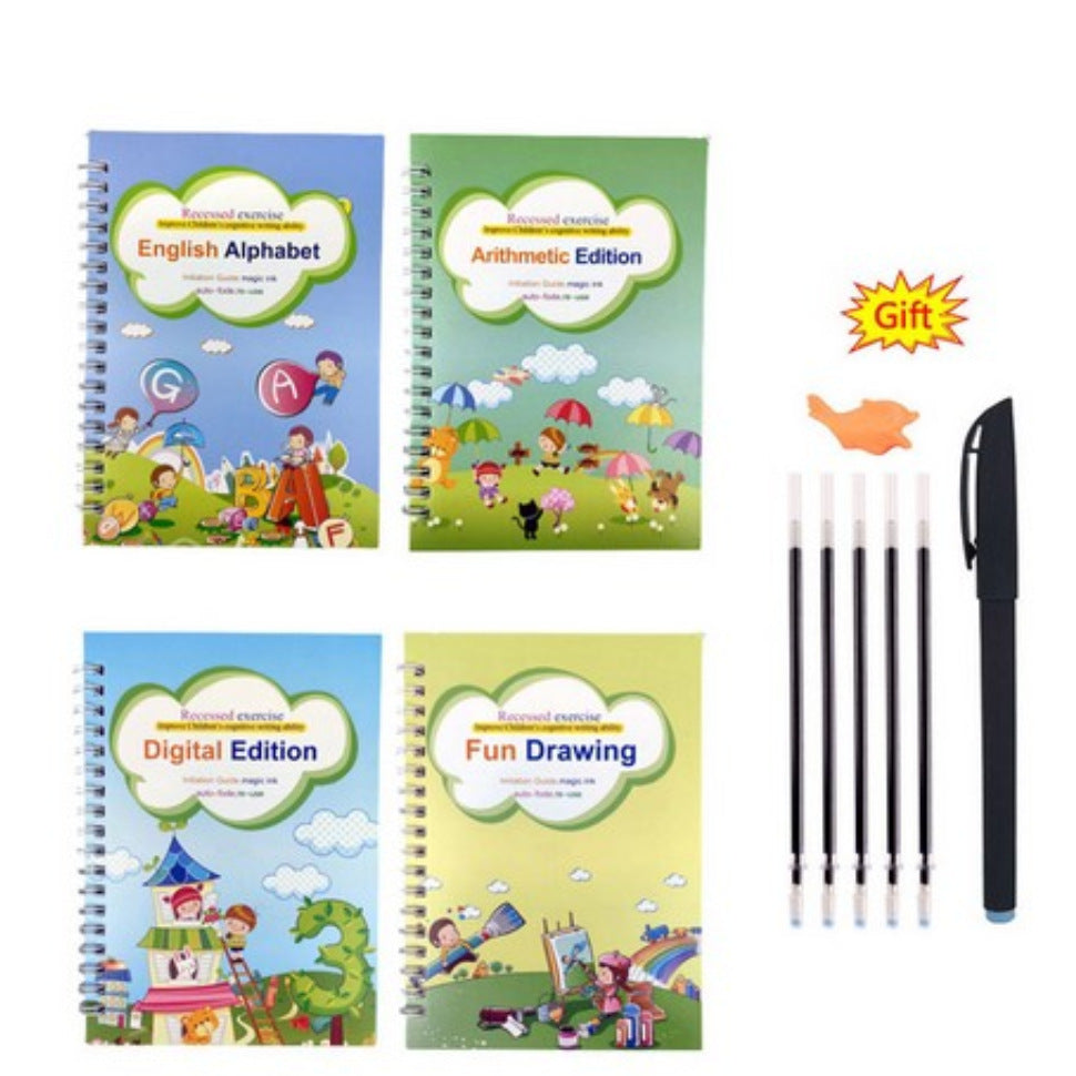 Magic Practice Copybook – Reusable English Tracing Book