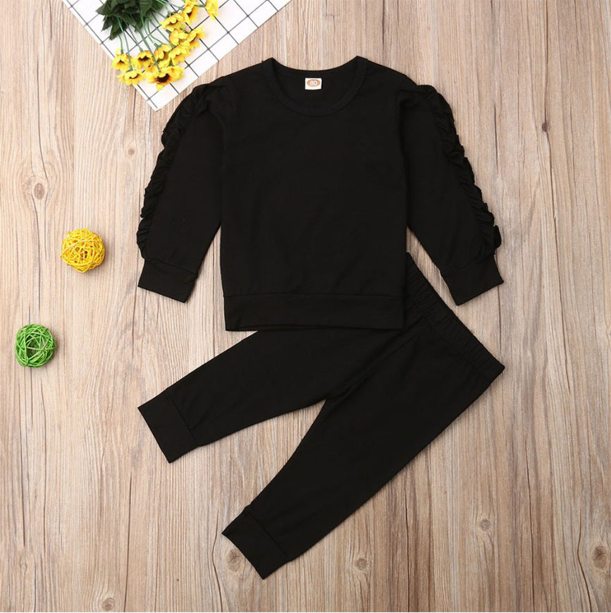 Newborn Baby Ruffle Outfit 2PCS – Fall Jumper & Pants