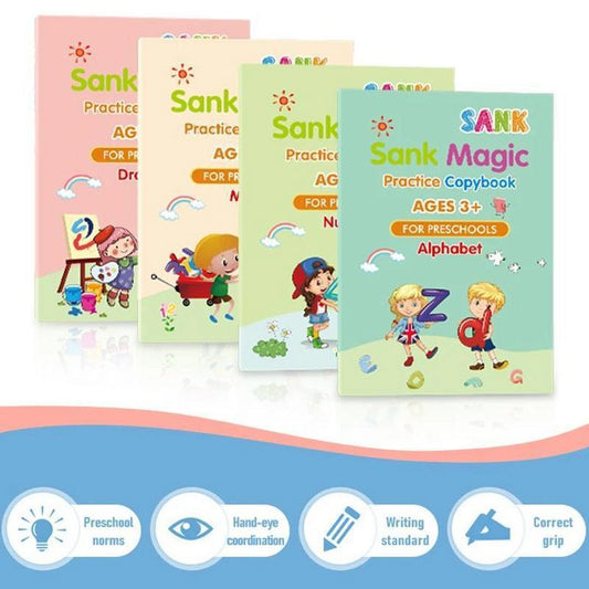 Magic Practice Copybook – Reusable English Tracing Book