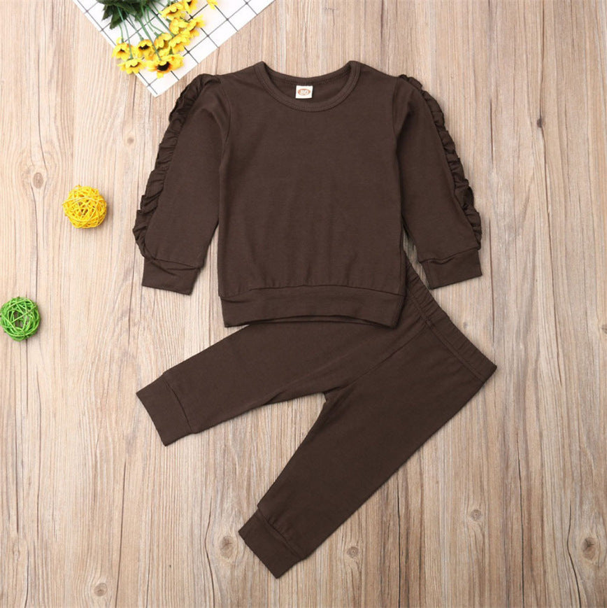 Newborn Baby Ruffle Outfit 2PCS – Fall Jumper & Pants
