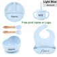 6PCS Silicone Baby Feeding Set – Bowl, Plate, Bib, Cup & Utensils