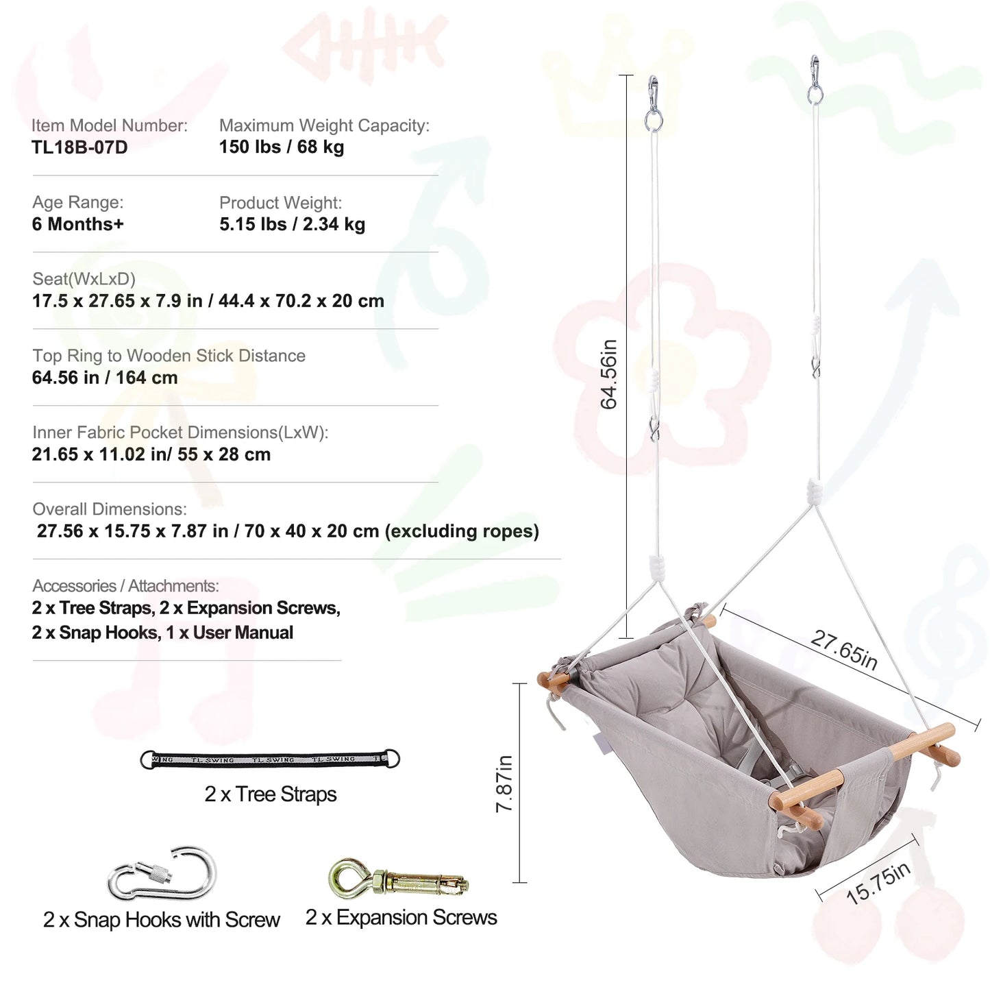 Kids Saucer Tree Swing – 750lbs Round Outdoor Seat with Adjustable Straps