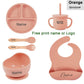 6PCS Silicone Baby Feeding Set – Bowl, Plate, Bib, Cup & Utensils