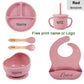 6PCS Silicone Baby Feeding Set – Bowl, Plate, Bib, Cup & Utensils