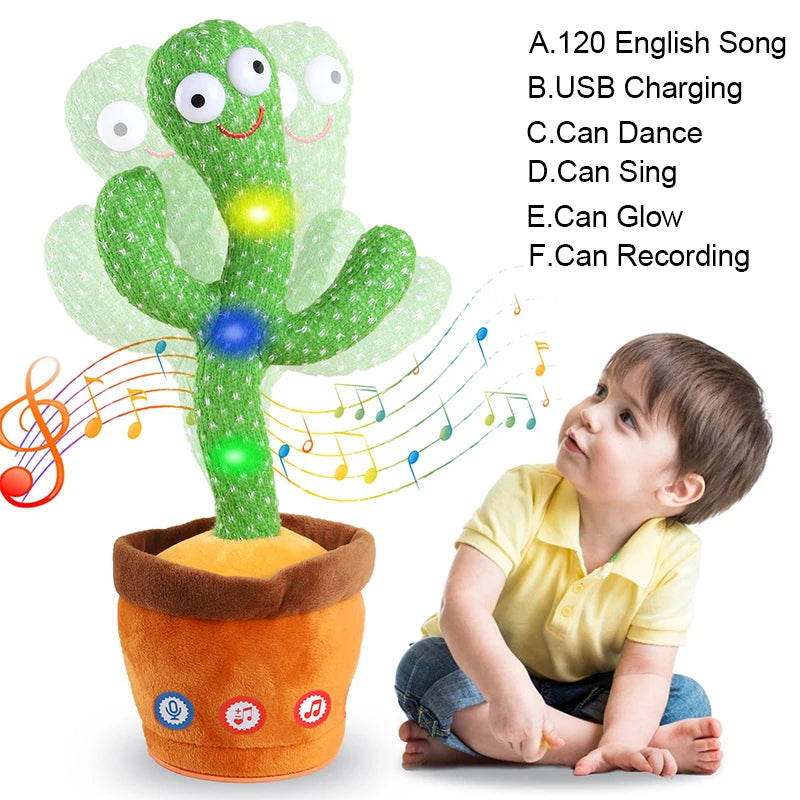 Talking Dancing Cactus Toy – Repeats Speech & Plays English Songs for Kids