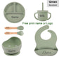 6PCS Silicone Baby Feeding Set – Bowl, Plate, Bib, Cup & Utensils