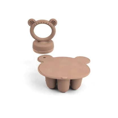 Bear Baby Feeding Set – Fruit Feeder & Silicone Freezer Trays for Milk & Puree