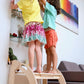Twins Montessori Kitchen Stool - Wooden Step Stool for Kids